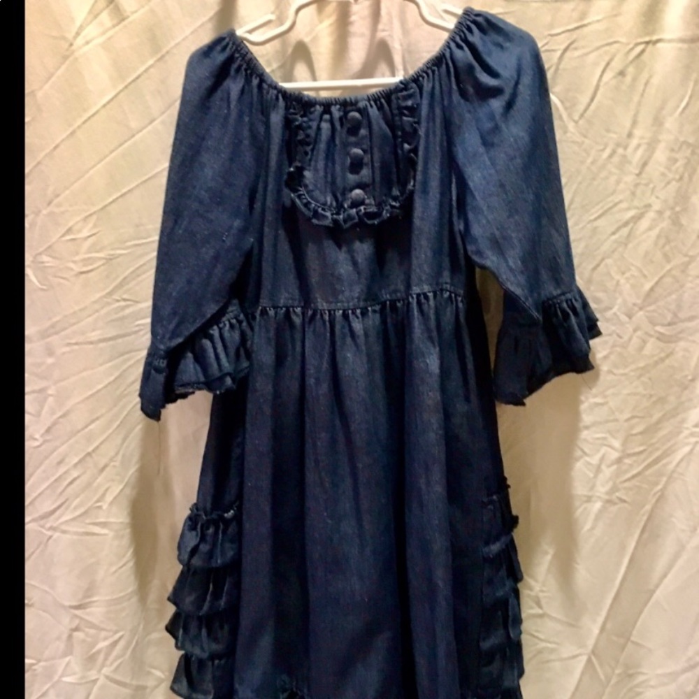 Sage & Lilly Denim Ruffle Dress